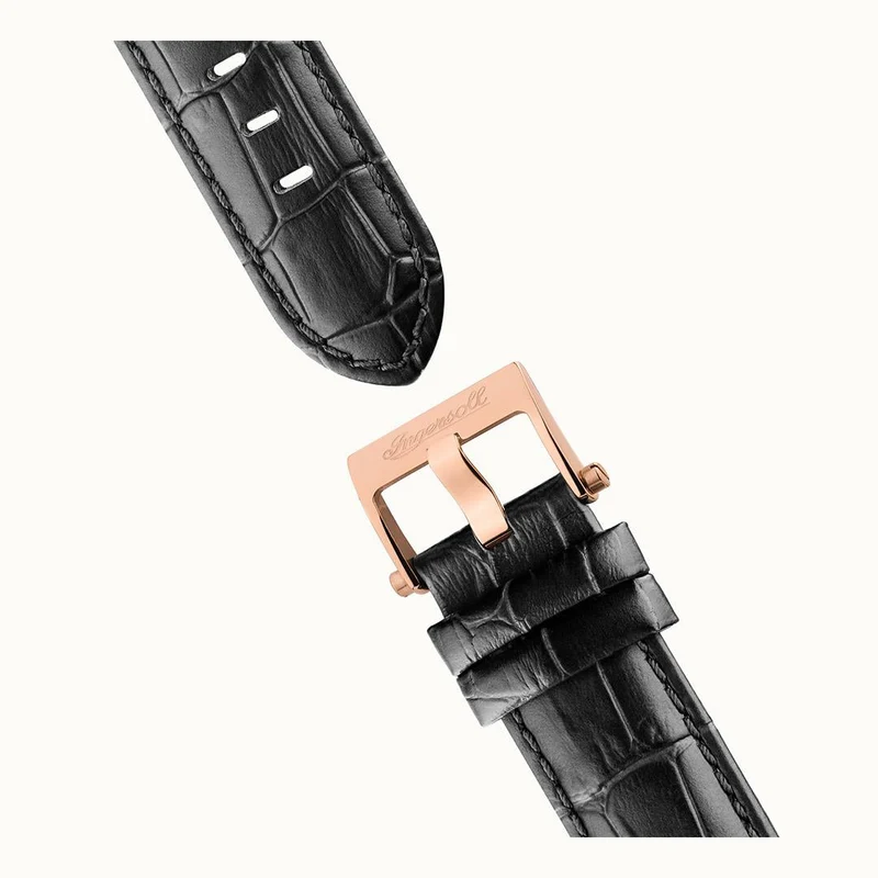Ingersoll 1892 The Herald I00403B Herren Armbanduhr Schwarz • Skelettwerk • Roségold-Edelstahlgehäuse