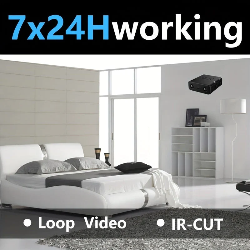 Compacte Beveiligingscamera Full HD met Nachtzicht en Bewegingsdetectie voor Veilig Wonen Thuis Binnen Buiten | Sansoti