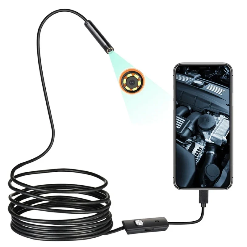 USB Endoscoop Inspectiecamera 7mm Lens Flexibele Kabel LED Verlichting voor Loodgieter Monteur Inspectie | Sansoti