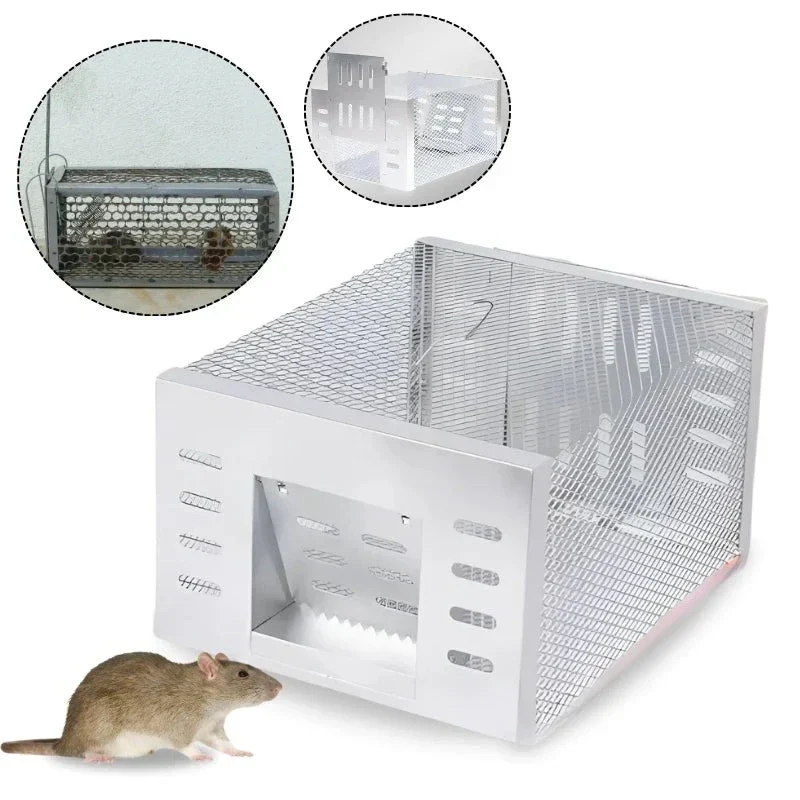Automatische Muizenval Meerdere Vangsten Continu Knaagdierenbestrijding Gegalvaniseerd Gaas 30x22x15cm | Sansoti