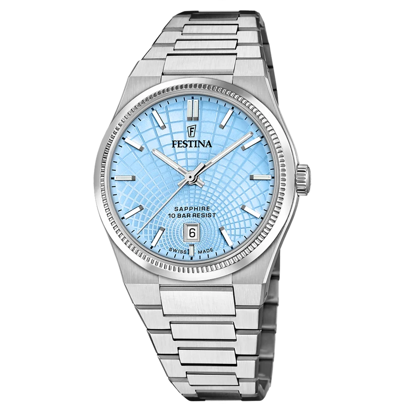 Festina Rivé F20051/3 Herren Armbanduhr Blau • Saphirglas • Automatikwerk Swiss Made