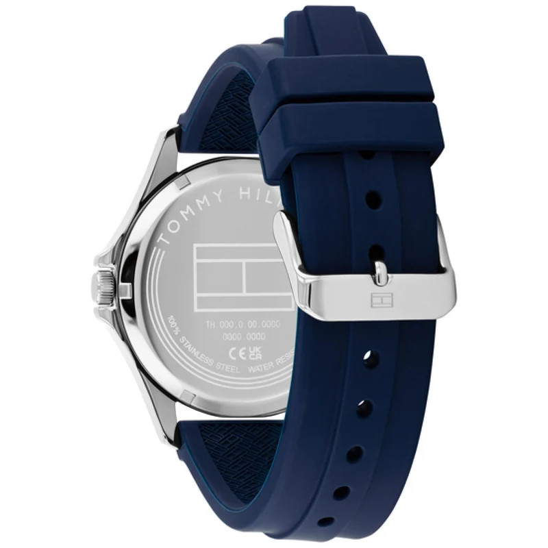 Tommy Hilfiger Bruce 1710738 Herren Armbanduhr Blau • Japanisches Quarzwerk • Silikonarmband