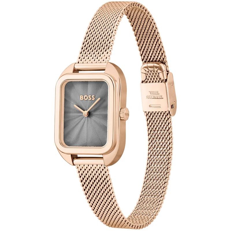 BOSS Balley 1502683 Damen Armbanduhr Grau • Edelstahlgehäuse • Elegantes Quarzwerk