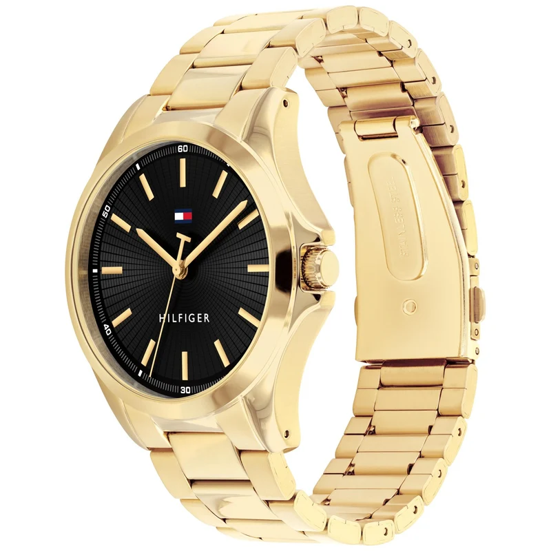 Tommy Hilfiger Bruce 1792241 Herren • Mineralglas • Goldfarben-Schwarzes Design