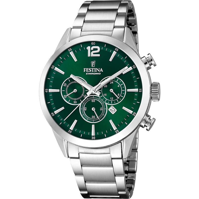 Festina Chronograph F20343/B Herren Armbanduhr Grün • Miyota Quarzwerk • Chronograph mit Datum