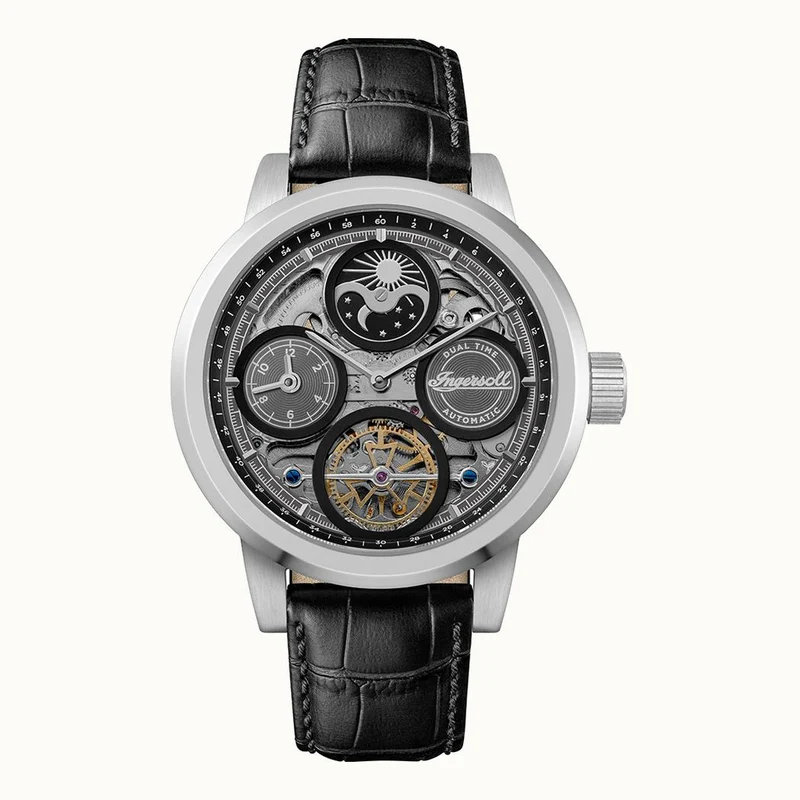 Ingersoll 1892 The Arc I16001 Herren Armbanduhr Schwarz • Skelett-Automatikwerk • Mineralglas kratzfest