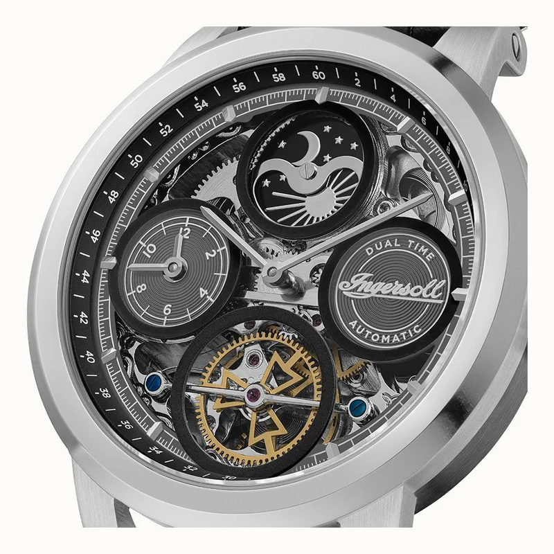 Ingersoll 1892 The Arc I16001 Herren Armbanduhr Schwarz • Skelett-Automatikwerk • Mineralglas kratzfest