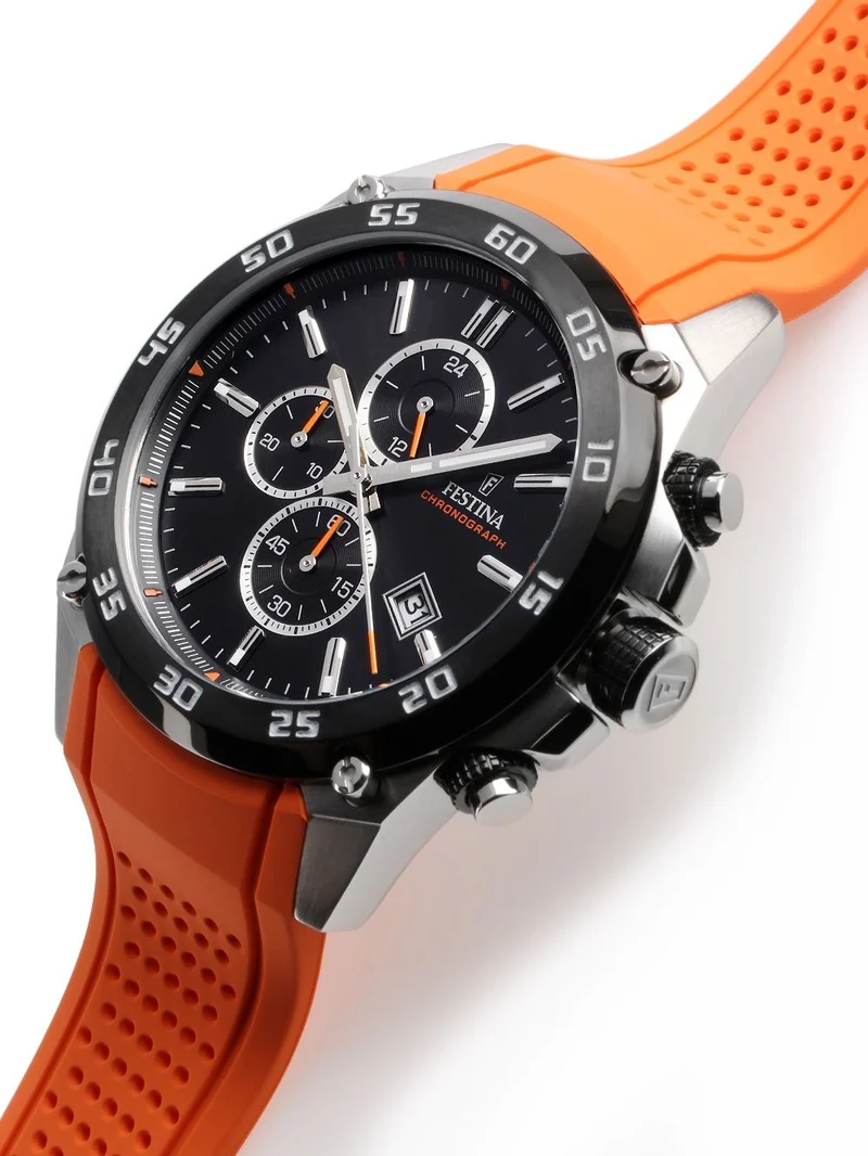 Festina The Originals F20330/4 Herren Armbanduhr Schwarz • Chronograph • Mineralglas