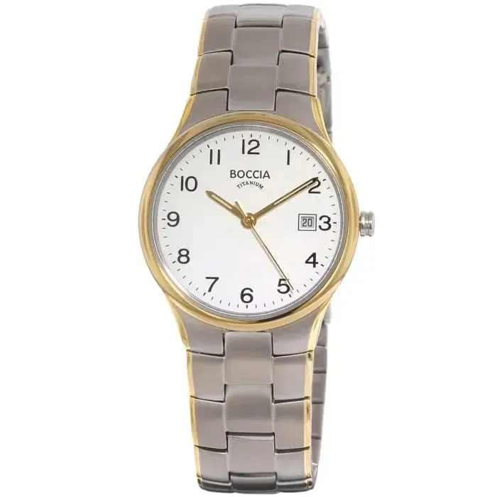 Boccia Titanium 3297-02 Damen Armbanduhr Bicolor • Mineralglas • Datumsanzeige bei 3 Uhr