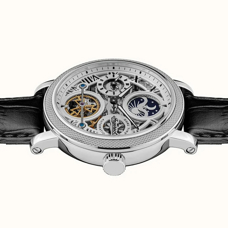 Ingersoll 1892 The Row I12401 Herren Armbanduhr Schwarz • Skelett-Automatikwerk • Mondphasenanzeige
