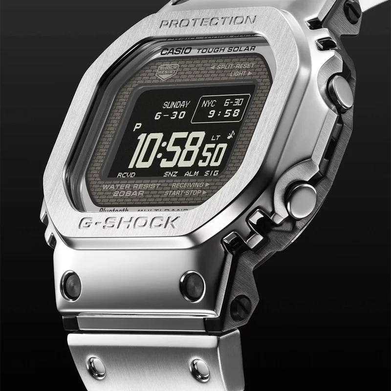 Casio G-Shock GMW-BZ5000D-1ER Herren Armbanduhr Silber • Tough Solar & Bluetooth • Full-Metal G-SHOCK
