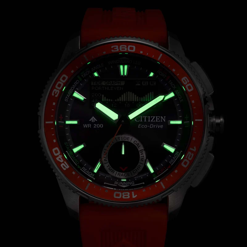 Citizen Promaster Wave Tracker JV3000-13E Herren • Eco-Drive Solar • Gezeitenanzeige & Regatta-Timer