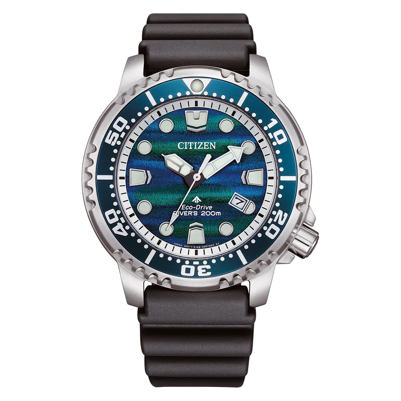Citizen Promaster Blue Ocean BN0167-09W Herren Armbanduhr Blau • Eco-Drive Solar • 20 bar Taucheruhr