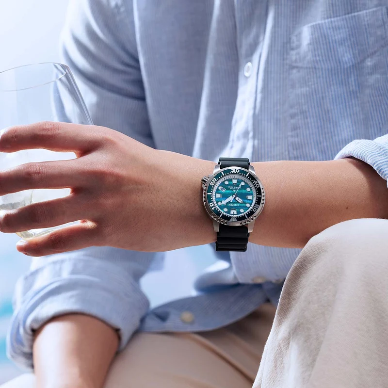 Citizen Promaster Blue Ocean BN0167-09W Herren Armbanduhr Blau • Eco-Drive Solar • 20 bar Taucheruhr