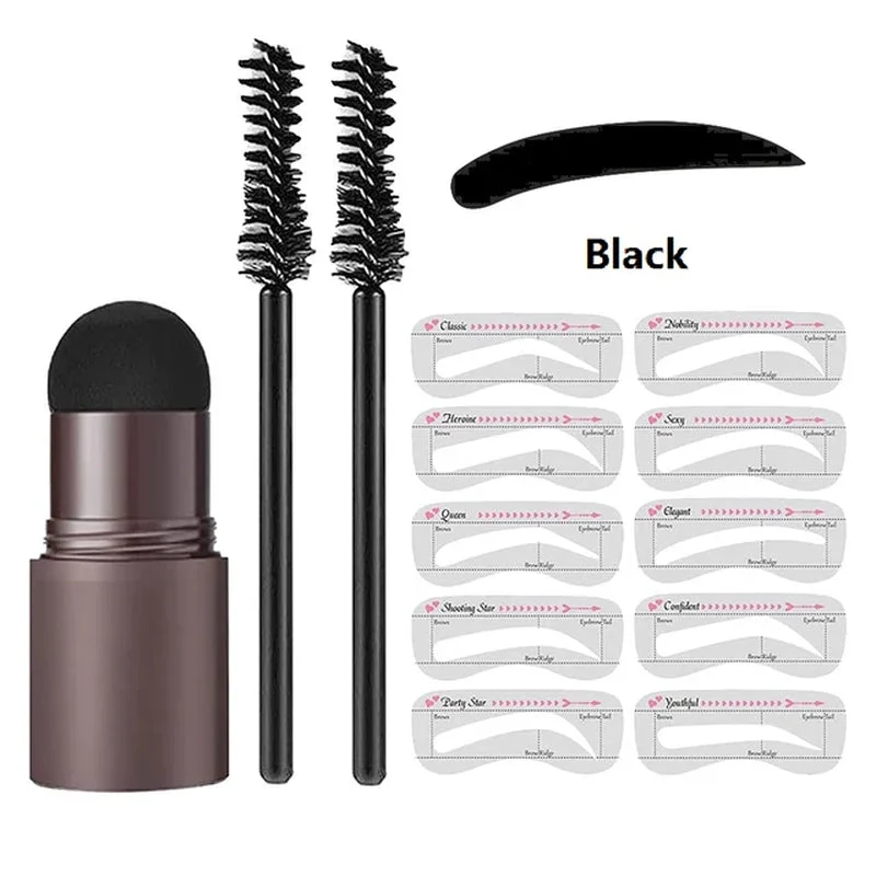 Wenkbrauw Stempel Styling Set voor Perfecte Brows met Sjablonen Poeder Natuurlijke Look Dagelijks Gebruik | Sansoti