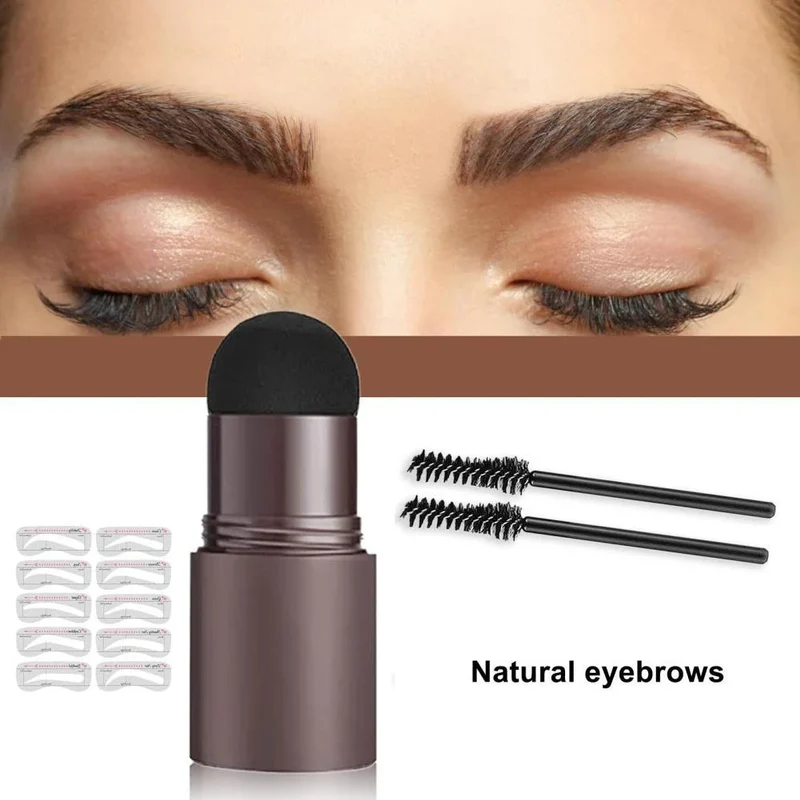 Wenkbrauw Stempel Styling Set voor Perfecte Brows met Sjablonen Poeder Natuurlijke Look Dagelijks Gebruik | Sansoti