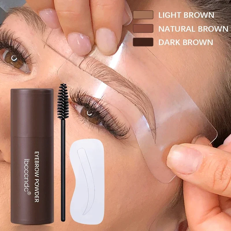 Wenkbrauw Stempel Styling Set voor Perfecte Brows met Sjablonen Poeder Natuurlijke Look Dagelijks Gebruik | Sansoti