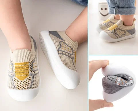 Antislip Babyschoensokken met TPR Zool Katoenen Bovenwerk voor Wandelende Peuters Eerste Stapjes Indoor | Sansoti