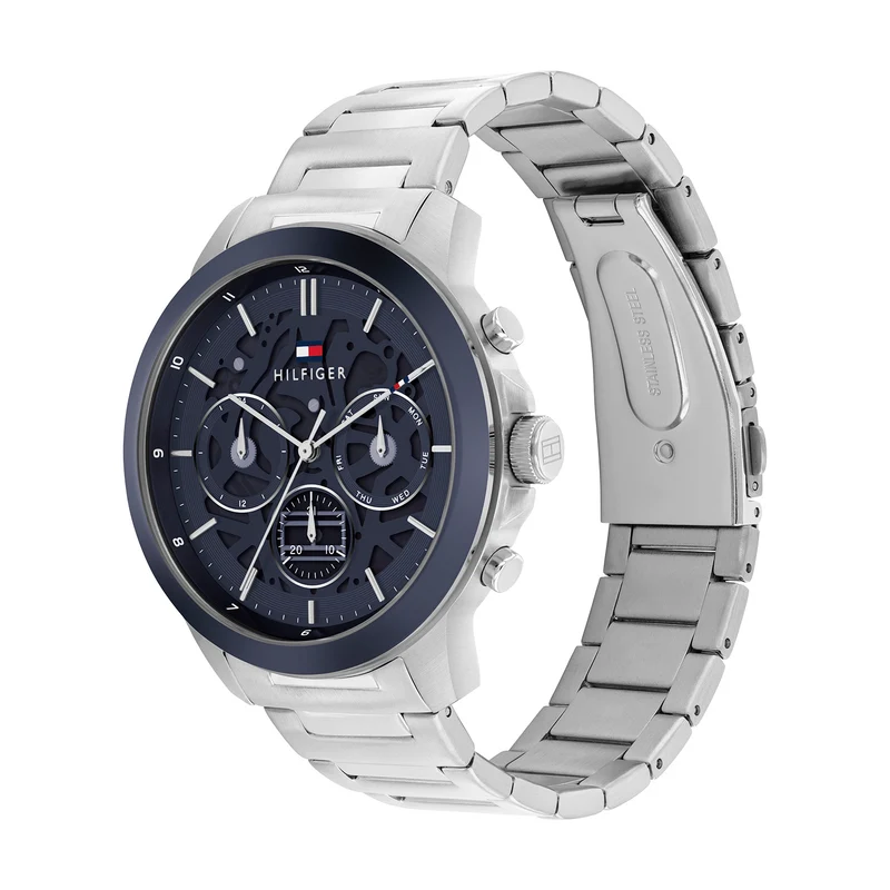 Tommy Hilfiger Henry 1710684 Herren Armbanduhr Blau • Chronograph • Mineralglas