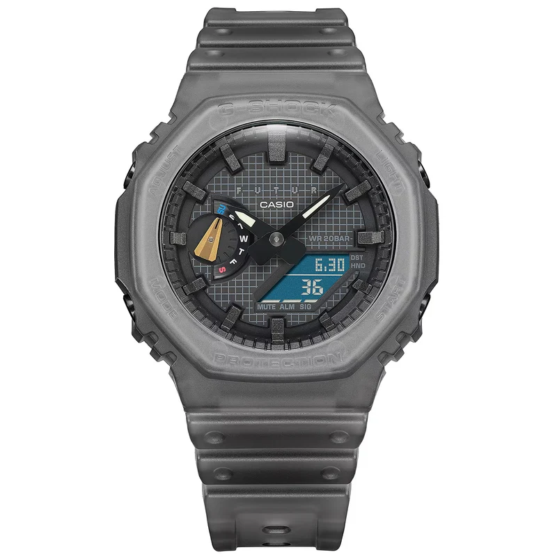 Casio G-SHOCK GA-2100FT-8AER Herren Armbanduhr Grau • Carbon Core Guard • FUTUR Kollaboration
