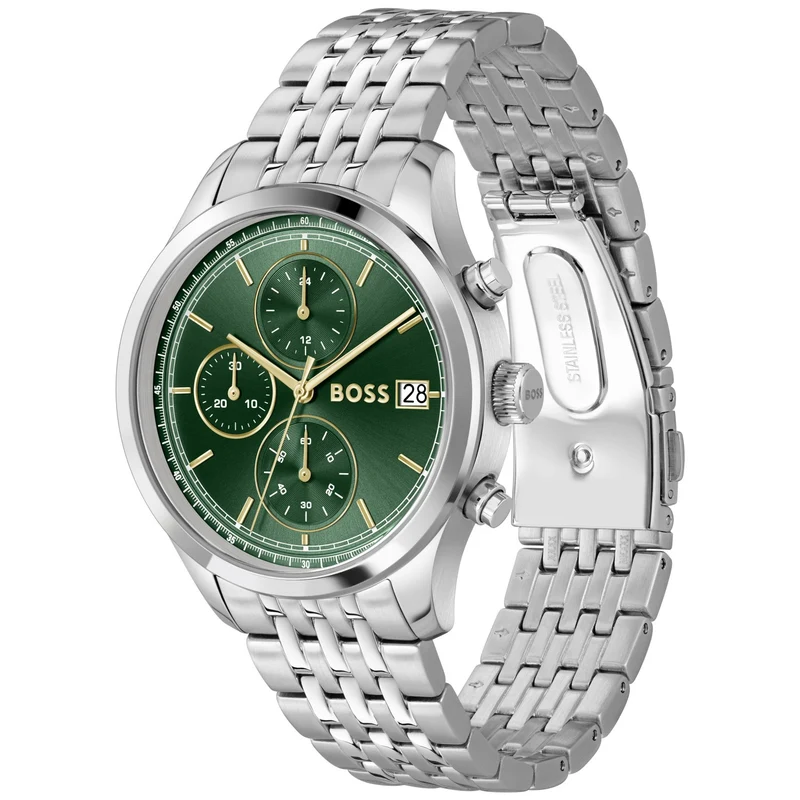 BOSS Stratus 1514330 Herren Armbanduhr Grün • Mineralglas • Edelstahlarmband