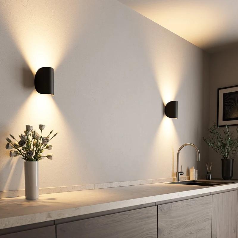 Wandlamp Up Down LED Binnen Aluminium Zwart Wit G4 | Sansoti