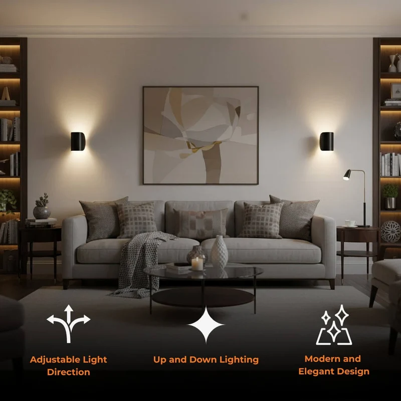 Wandlamp Up Down LED Binnen Aluminium Zwart Wit G4 | Sansoti