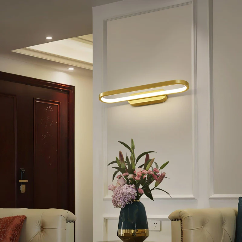 Wandlamp LED Messing Acryl Ovaal 40cm Warm Neutraal Koel Wit Badkamer Woonkamer