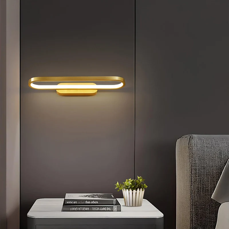 Wandlamp LED Messing Acryl Ovaal 40cm Warm Neutraal Koel Wit Badkamer Woonkamer