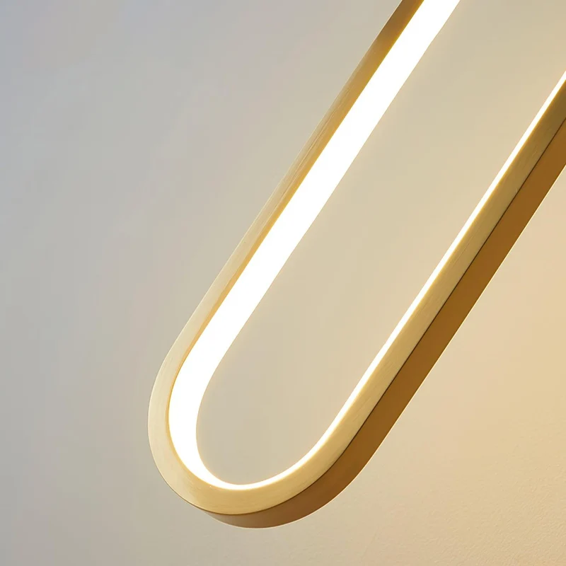 Hangende Wandlamp LED Messing Acryl 68cm Dimbaar Woonkamer Slaapkamer Gang Modern