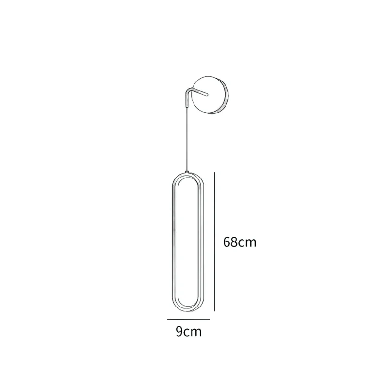 Hangende Wandlamp LED Messing Acryl 68cm Dimbaar Woonkamer Slaapkamer Gang Modern