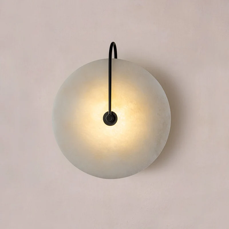 Wandlamp Marmer Rond LED 5W Zwart Wit 25cm Slaapkamer Hal Woonkamer Mid-Century