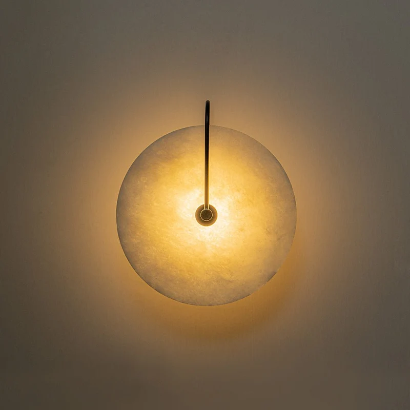 Wandlamp Marmer Rond LED 5W Zwart Wit 25cm Slaapkamer Hal Woonkamer Mid-Century