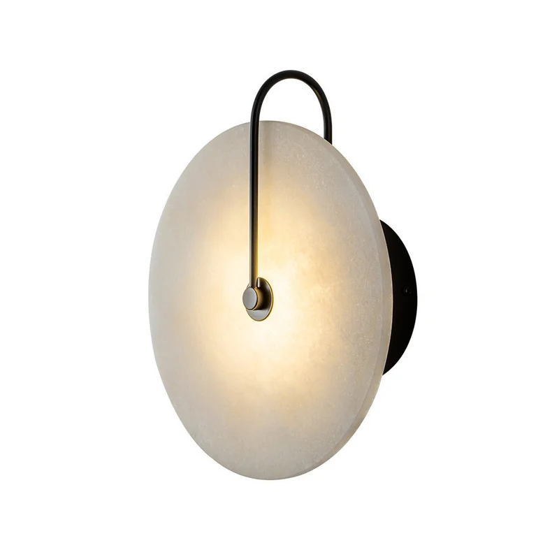 Wandlamp Marmer Rond LED 5W Zwart Wit 25cm Slaapkamer Hal Woonkamer Mid-Century