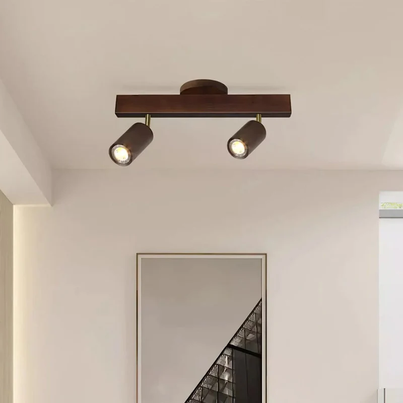 Houten Railverlichting LED Plafondlamp Wandlamp Natuurlijk Modern Woonkamer Eetkamer | Sansoti