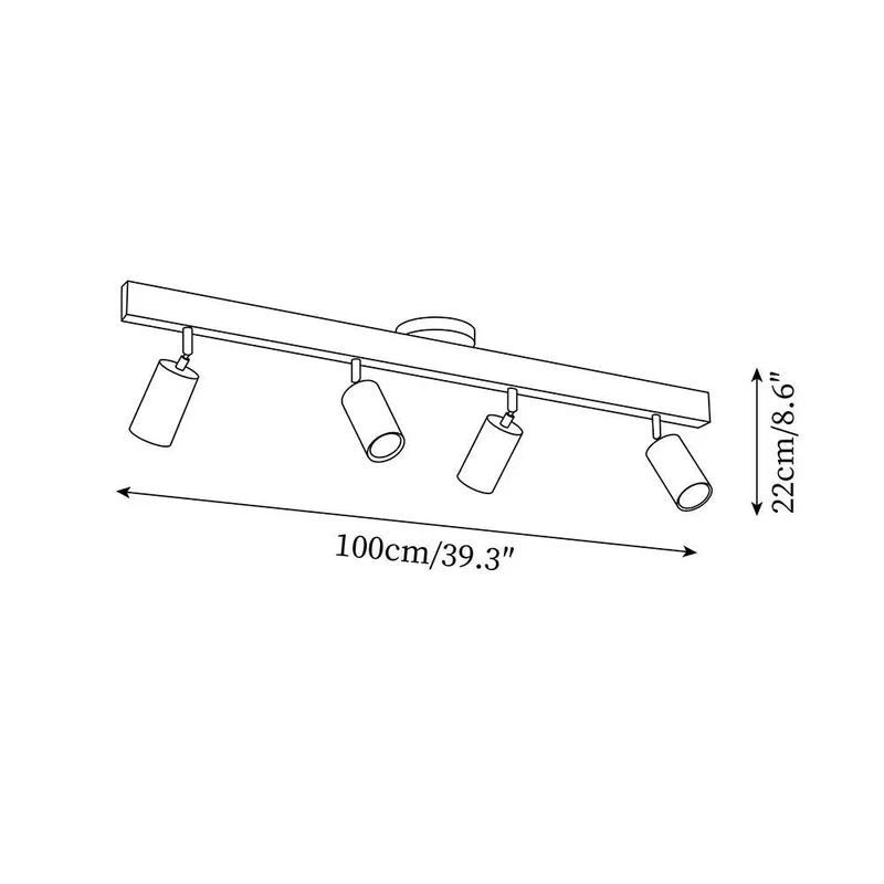 Houten Railverlichting LED Plafondlamp Wandlamp Natuurlijk Modern Woonkamer Eetkamer | Sansoti