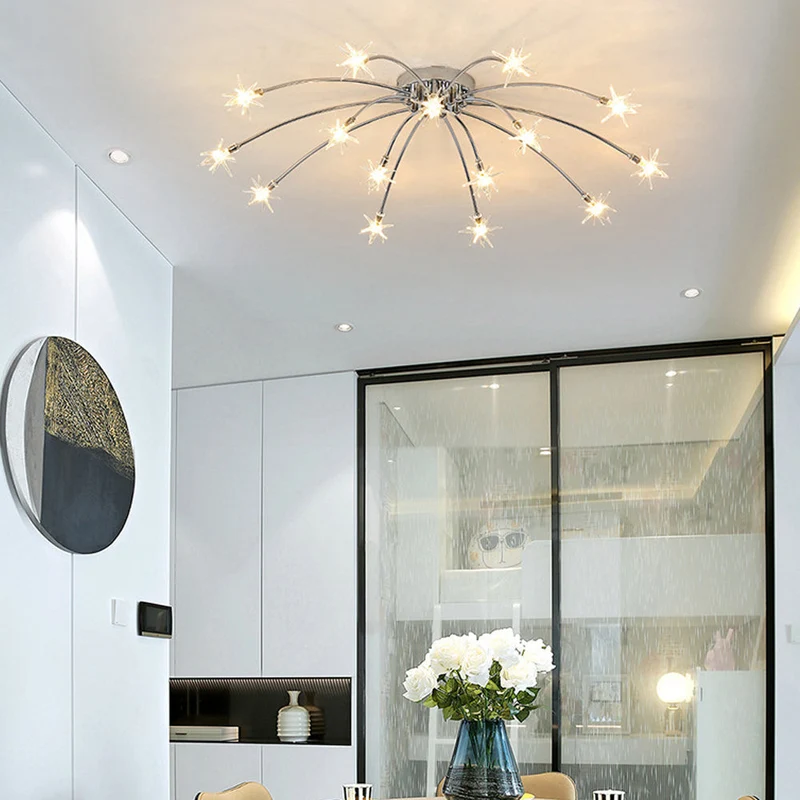 Plafondlamp Metaal Glas Semi Flush Mount LED Modern Woonkamer Eetkamer Slaapkamer | Sansoti