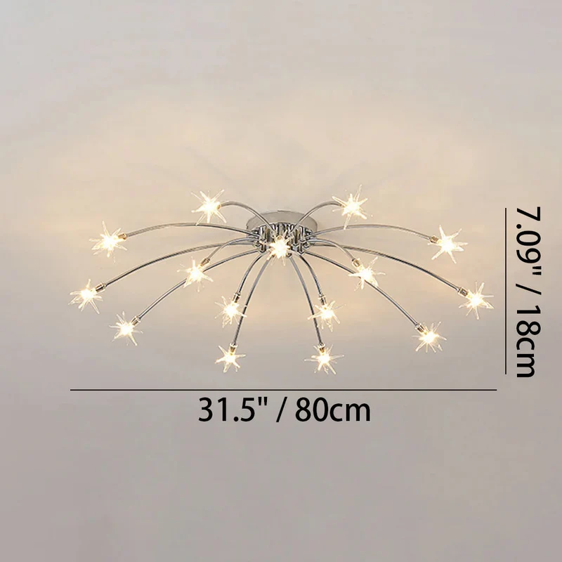Plafondlamp Metaal Glas Semi Flush Mount LED Modern Woonkamer Eetkamer Slaapkamer | Sansoti