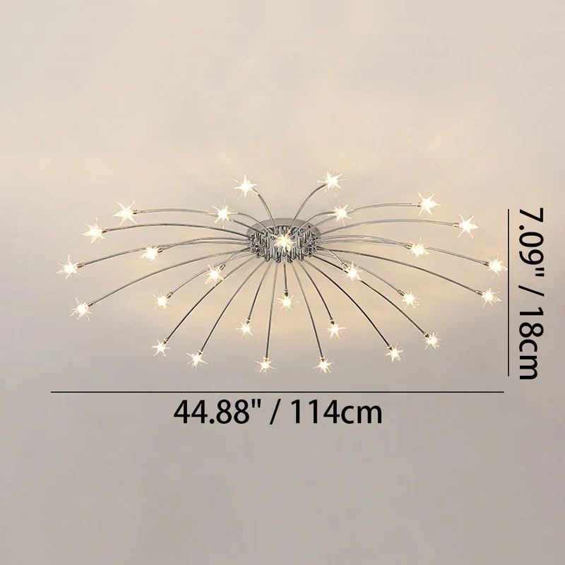 Plafondlamp Metaal Glas Semi Flush Mount LED Modern Woonkamer Eetkamer Slaapkamer | Sansoti