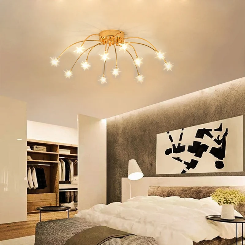 Plafondlamp Metaal Glas Semi Flush Mount LED Modern Woonkamer Eetkamer Slaapkamer | Sansoti
