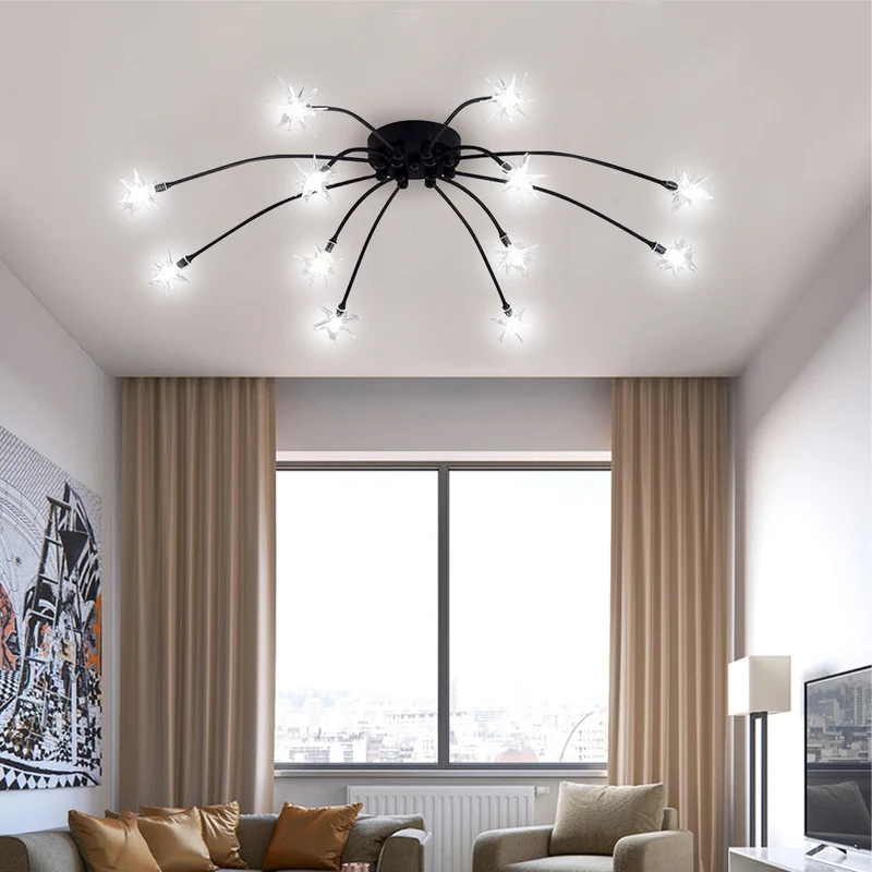 Plafondlamp Metaal Glas Semi Flush Mount LED Modern Woonkamer Eetkamer Slaapkamer | Sansoti