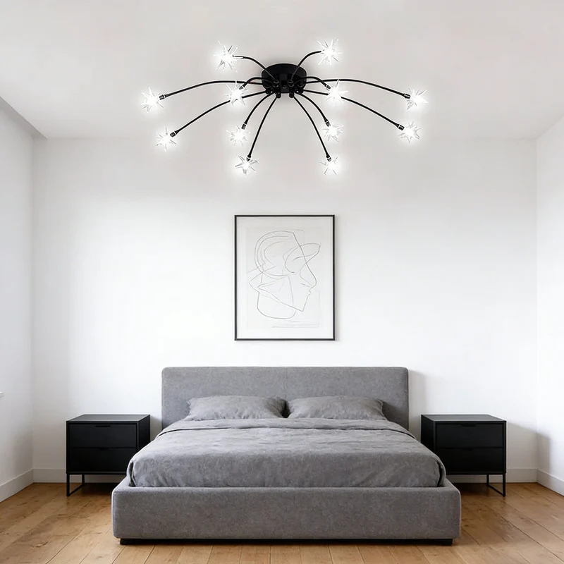 Plafondlamp Metaal Glas Semi Flush Mount LED Modern Woonkamer Eetkamer Slaapkamer | Sansoti