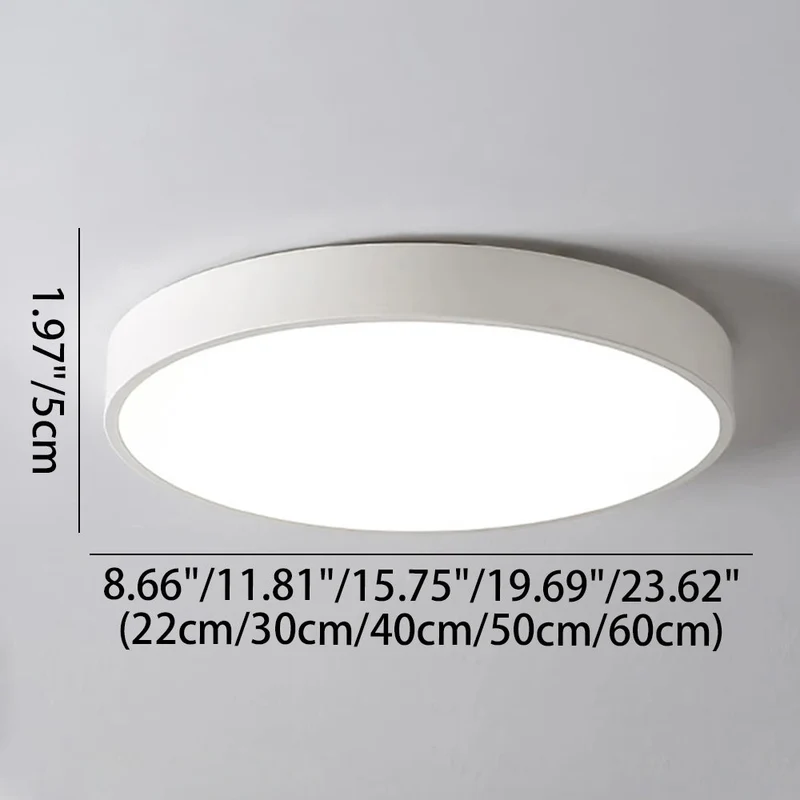 Ronde LED Plafondlamp Ultraplat Nordic Modern Dimbaar Acrylic Woonkamer Slaapkamer | Sansoti