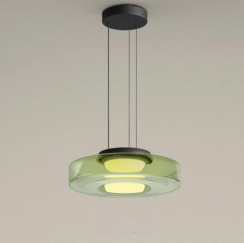 Hanglamp Glas LED Amber Groen Grijs Meerdere Lagen Woonkamer Eetkamer Keuken Moderne Plafondlamp Bauhaus Sfeer | Sansoti