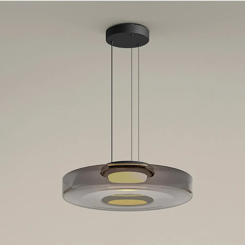 Hanglamp Glas LED Amber Groen Grijs Meerdere Lagen Woonkamer Eetkamer Keuken Moderne Plafondlamp Bauhaus Sfeer | Sansoti