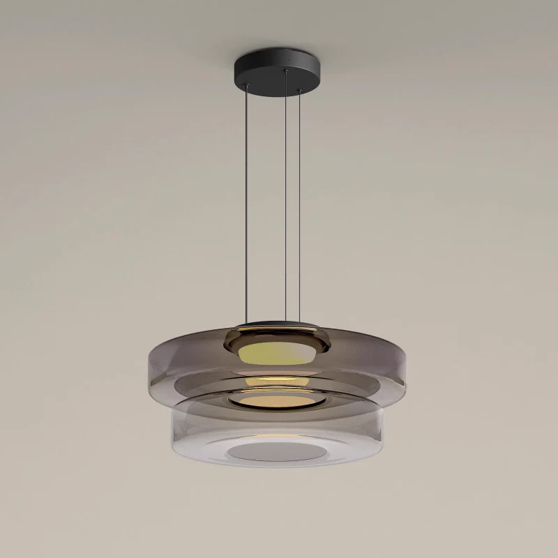 Hanglamp Glas LED Amber Groen Grijs Meerdere Lagen Woonkamer Eetkamer Keuken Moderne Plafondlamp Bauhaus Sfeer | Sansoti