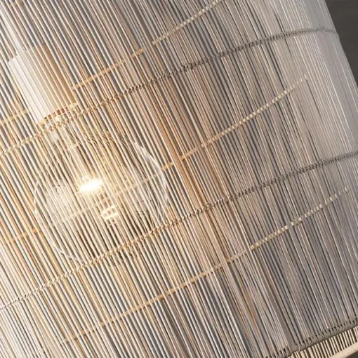 Japandi Rotan Hanglamp Handgeweven Wit Zwart Rond 31cm tot 61cm Eetkamer Woonkamer | Sansoti