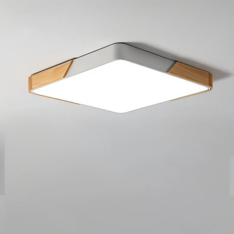 LED plafondlamp hout metaal rond modern minimalistisch wit woonkamer slaapkamer kantoor plafondverlichting energiezuinig | Sansoti
