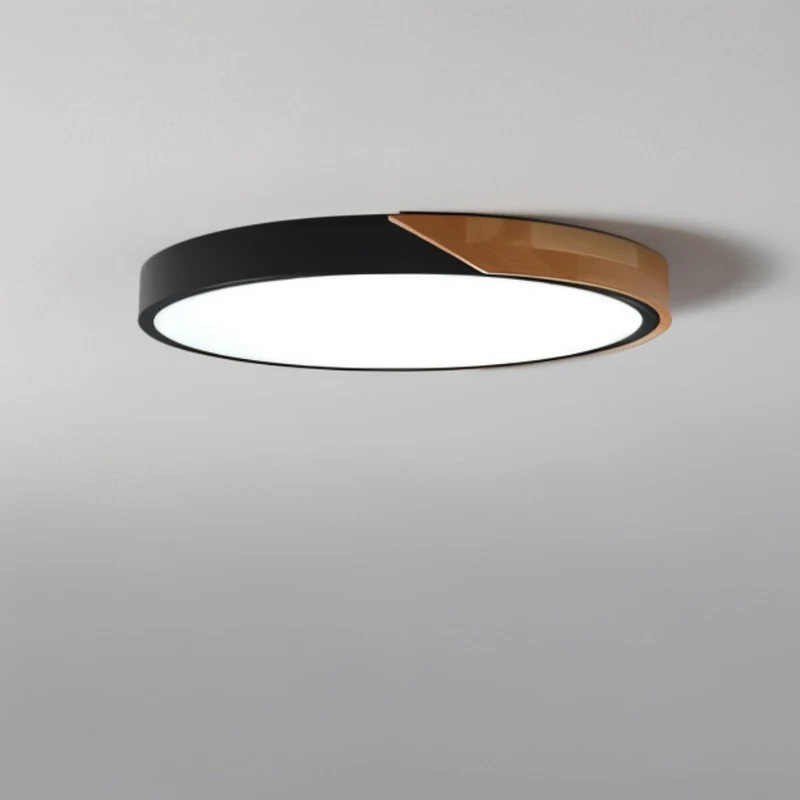 LED plafondlamp hout metaal rond modern minimalistisch wit woonkamer slaapkamer kantoor plafondverlichting energiezuinig | Sansoti