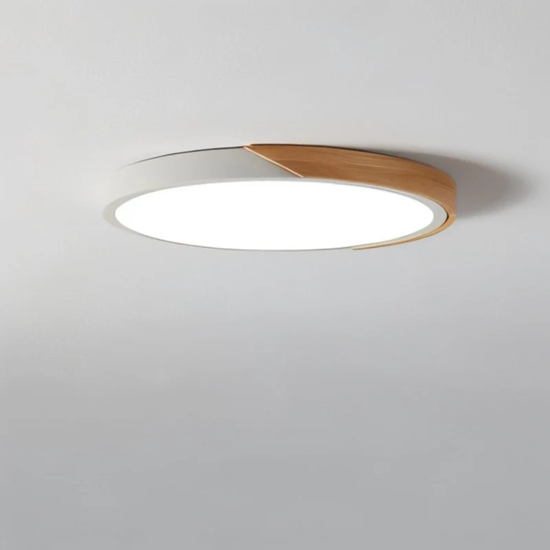 LED plafondlamp hout metaal rond modern minimalistisch wit woonkamer slaapkamer kantoor plafondverlichting energiezuinig | Sansoti